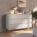 Ver imagem 1 de Cômoda para Quarto 6 Gavetas em MDF e MDP Curve Bege/Dunas