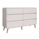 Ver imagem 3 de Cômoda para Quarto 6 Gavetas em MDF e MDP Curve Bege/Dunas