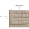 Cabeceira Solteiro 90cm Kuka Suede Amassado Bege Dmonegatto - 4