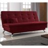 Sofá Cama 3 Lugares Firenze Premium Veludo Vermelho Sb Milani Store - 2
