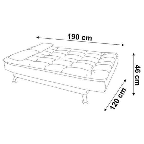 Sofá Cama 3 Lugares Firenze Premium Veludo Vermelho Sb Milani Store - 5