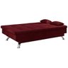 Sofá Cama 3 Lugares Firenze Premium Veludo Vermelho Sb Milani Store - 3