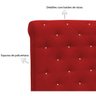 Cabeceira Solteiro 90cm Buona Notte Suede Vermelho Com Strass DMonegatto - 4