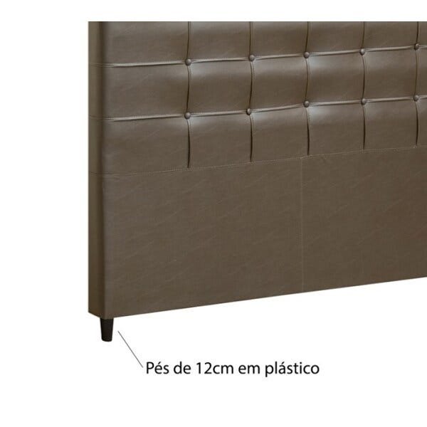 Cabeceira Queen Adamah 160cm Corano Marrom Com Pes Kamah Decor - 3