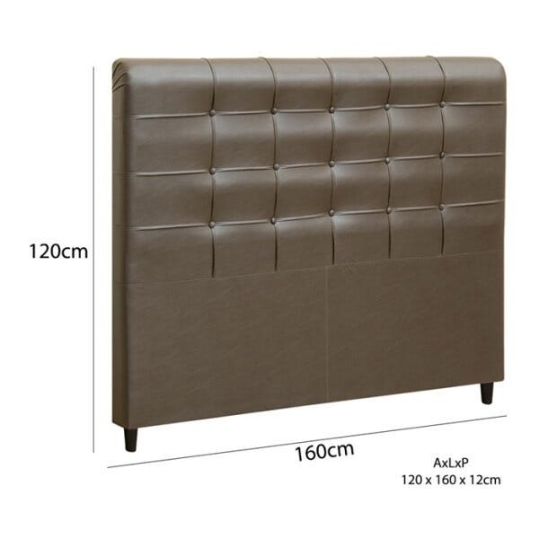 Cabeceira Queen Adamah 160cm Corano Marrom Com Pes Kamah Decor - 4