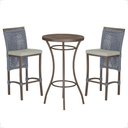 Ver imagem 1 de Mesa Bistrô 2 Banquetas Roma Marrom Corda Náutica 3 Trama Prata