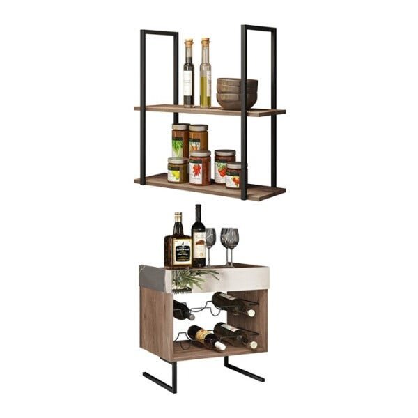 Adega E Prateleira Estilo Industrial Class Demoliçao Preto Milani Store - 1