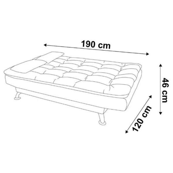 Sofá Cama 3 Lugares Firenze Premium Veludo Marrom Claro Sb Milani Store - 5