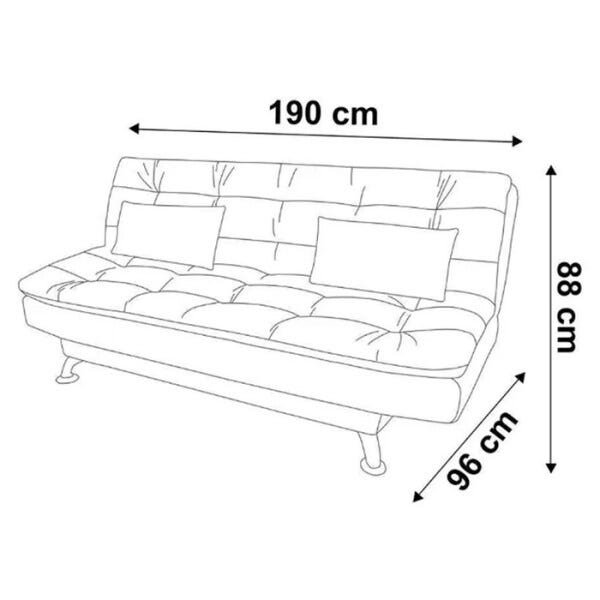 Sofá Cama 3 Lugares Firenze Premium Veludo Marrom Claro Sb Milani Store - 6
