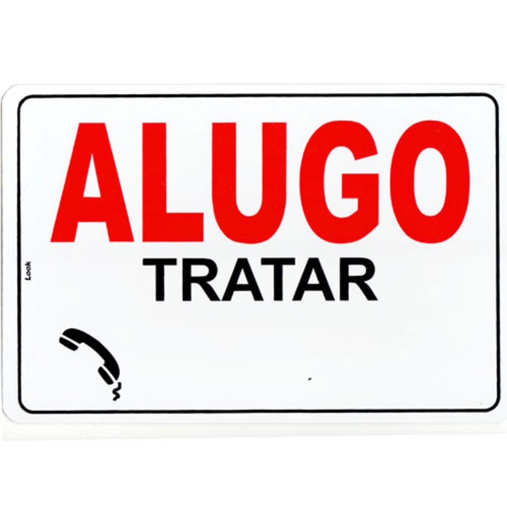 Placa de Sinalização Alugo 20x30 Look