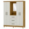 Guarda Roupa Casal 4 Portas 3 Gavetas Espelho 160cm Marrocos - 2