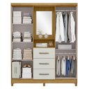 Ver imagem 3 de Guarda Roupa Casal 4 Portas 3 Gavetas Espelho 160cm Marrocos