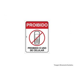 Placa Sinal.Pvc 15X20Cm Proibido O Uso De Celular 2259 - 1