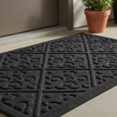 Ver imagem 2 de Capacho Tapete Arabesco Porta Entrada Pvc Antiderrapante Preto