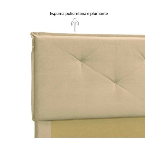Cabeceira Casal 140cm Vic Suede Marfim DMonegatto - 4
