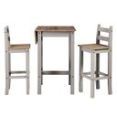 Ver imagem 3 de Mesa Alta Dobrável e 2 Banquetas de Madeira Maciça Cinza Lavado
