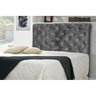 Cabeceira Solteiro 90cm Buona Notte Suede Amassado Cinza com Strass Dmonegatto - 5