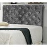 Cabeceira Solteiro 90cm Buona Notte Suede Amassado Cinza com Strass Dmonegatto - 1