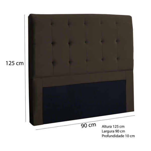 Cabeceira Solteiro Thaina 90 Cm Suede Marrom Casah - 3