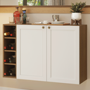Ver imagem 1 de Buffet Aparador com Adega 100cm 2 Portas Rustic/Branco Vik Madesa 16