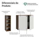 Ver imagem 4 de Buffet Aparador com Adega 100cm 2 Portas Rustic/Branco Vik Madesa 16