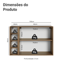 Ver imagem 3 de Buffet Aparador com Adega 100cm 2 Portas Rustic/Branco Vik Madesa 16