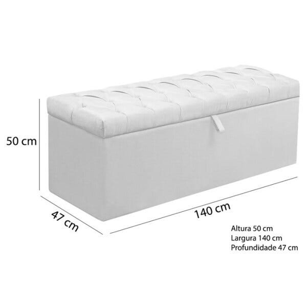 Cabeceira Paris E Calçadeira Italia Casal 140 CM Corano Branco Casah - 2