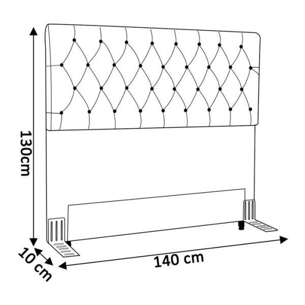 Cabeceira Casal 140cm Paris Corano Marrom Sb Milani Store - 4