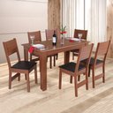 Ver imagem 1 de Conjunto Mesa Retangular Pérola com 6 Cadeiras - Bagum Preto Naturalle