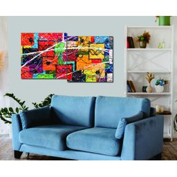 Conjunto com 2 Lindos Quadro Decorativo Originais Pintados a Mão Medindo 73x136 Cm - 2
