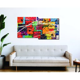Conjunto com 2 Lindos Quadro Decorativo Originais Pintados a Mão Medindo 73x136 Cm - 1