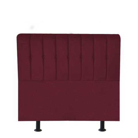 Cabeceira Estofada Kiara 100cm Solteiro Box Quarto Suede Bordô - Gat Magazine