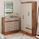 Ver imagem 1 de Guarda-roupa 4 Portas e 2 Gavetas e Cômoda 8 Gavetas