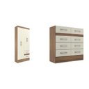 Ver imagem 2 de Guarda-roupa 4 Portas e 2 Gavetas e Cômoda 8 Gavetas