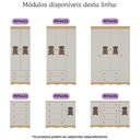 Ver imagem 6 de Guarda-roupa Infantil 122cm com Vidro 4 Portas e 2 Gavetas Doçura Multimóveis Mp4493 Madeirado/off