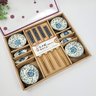 Kit Comida Japonesa Para 4 Pessoas 12pc Floral Azul - 2