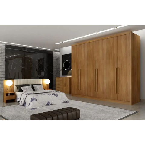 Guarda Roupa Casal 6 Portas 8 Gavetas Himalaia Móveis Novo Horizonte - Cumaru