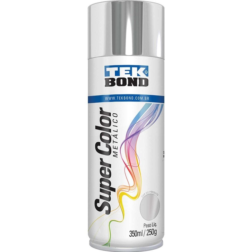 Tinta Spray Metálico Cromado 350ml 250g - Tekbond - 1