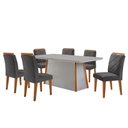 Ver imagem 2 de Mesa de Jantar Diane 180cm Tampo Mdf Vidro Canto Copo e 6 Cadeiras Melissa