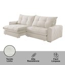 Ver imagem 4 de Sofá Firenze Linho 02 Módulos de 80cm B25cm Meu Sofá Online A302 Linho Branco