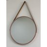 Espelho Redondo com Alça de Couro - Bronze 60cm - 6
