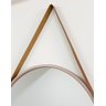 Espelho Redondo com Alça de Couro - Bronze 60cm - 8