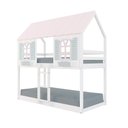 Ver imagem 2 de Beliche Montessoriano Casinha Bela - Madeira Maciça Branco/rosa/verde | Housin