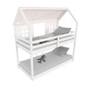 Ver imagem 3 de Beliche Montessoriano Casinha Bela - Madeira Maciça Branco/rosa/verde | Housin