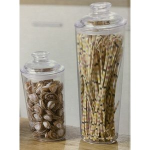 Pote Hermético Acrílico Redondo 1,1l e 750 ml - Kit com 2