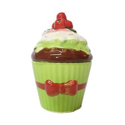 Pote de Porcelana Cupcake Com Tampa VD - 1