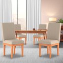 Ver imagem 2 de Kit 06 Cadeiras de Cozinha Alice para Sala de Jantar Linho Bege - Madeira Prima Deccor