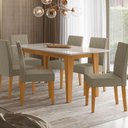 Ver imagem 5 de Sala de Jantar Liz 160x90 com Vidro 6l Cadeiras Jade Poliman Móveis