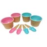 Jogo Pote de Sobremesa 200 Ml com 4 Casquinha Sorvete + Colher Ar - 1