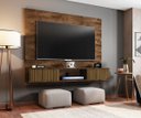 Ver imagem 2 de Painel Ambar Sala para Tv até 65 Polegadas Cor Madeira Rustica Ripado